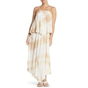 Boho Me Maxi Cover-Up Maxi Sleeveless Dress Sand Dollar Size S $96